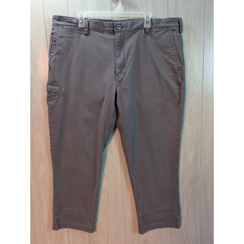 Duluth Trading Co Pants Mens 40x30 Flex Ballroom Khaki Flat Front Work Outdoor